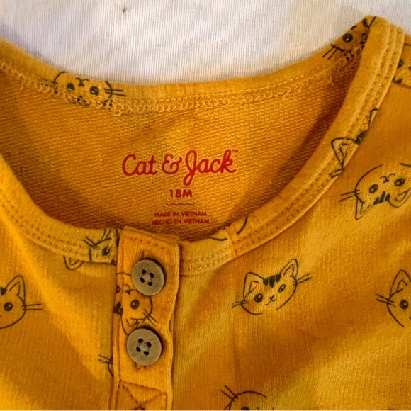 Cat & Jack Dresses Cat And Jack Yellow Dress With Cat Pattern